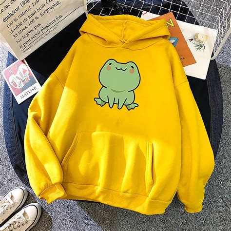 Cute Kawaii Frog Hoodie Animal Toad Womens Hoodies Etsy