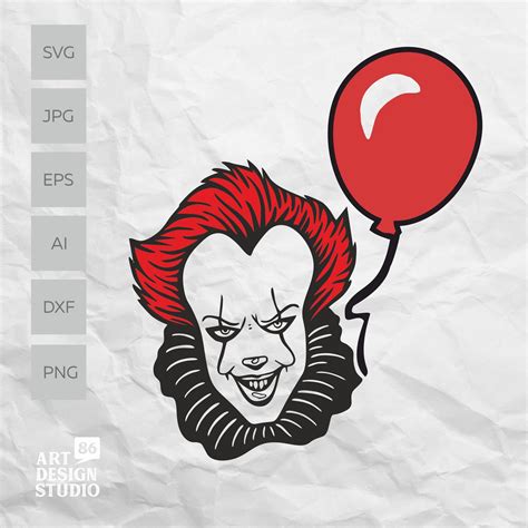Pennywise Svg сut File For Cricut Silhouette Cameo Pennywise Etsy