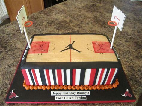 Chicago Bulls Basketball Court Cake