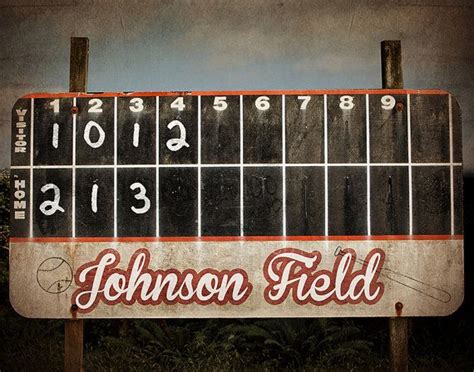Vintage Baseball Scoreboard Photo Print Decorating Ideas Wall Decor