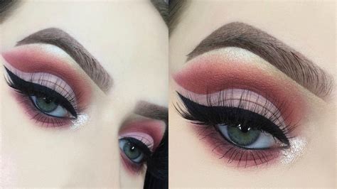 Valentines Day Pink Cut Crease Makeup Tutorial Cut Crease For Hooded