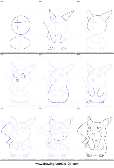 How To Draw Ninja Pikachu From Pokemon Printable Drawing Sheet By