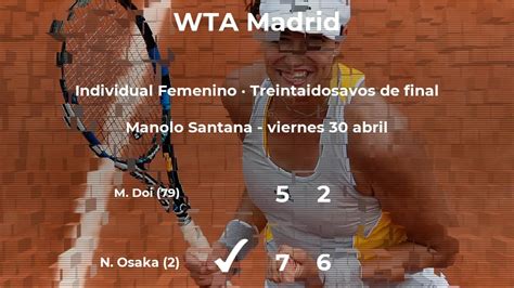 Resultados De Tenis En Directo Partido Naomi Osaka Misaki Doi En Wta Madrid