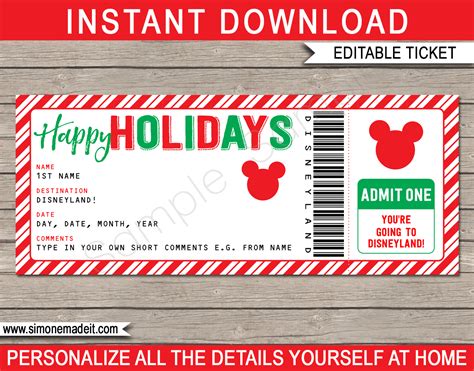 Printable Disney Tickets For T
