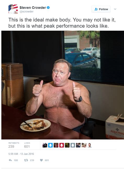 Ideal Male Body Shirtless Alex Jones At Lunch Know Your Meme