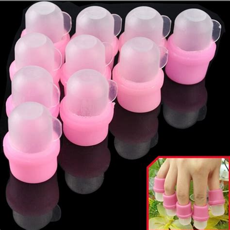 10pcs Wearable Nail Soakers Polish Remover Acrylic Tool Pink Uv Gel