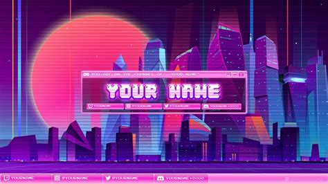Vaporwave Banners Set For Twitch Youtube And Twitter Etsy