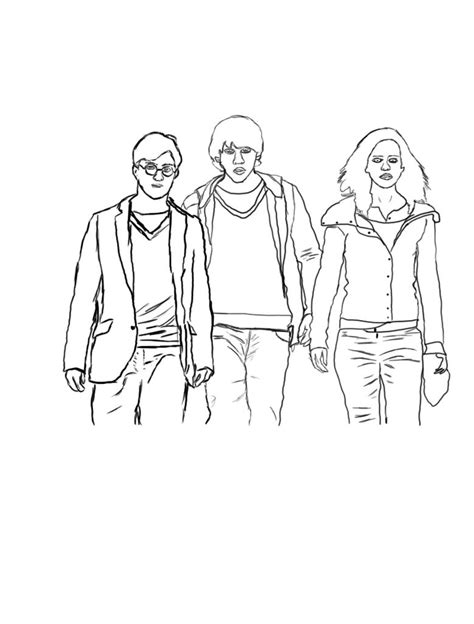 Harry potter coloring pages on coloring book info. harry, ron, hermione by LiamRickett on DeviantArt