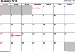 Maybe you would like to learn more about one of these? January 2014 - calendar templates for Word, Excel and PDF