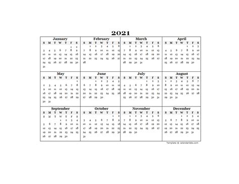 Presenting you a latest collection featuring 2021 calendars crafted with beautiful watercolors. 2021 Blank Yearly Calendar Template - Free Printable Templates