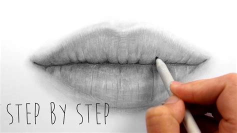 Step By Step How To Draw Shade Realistic Lips With Graphite Pencils