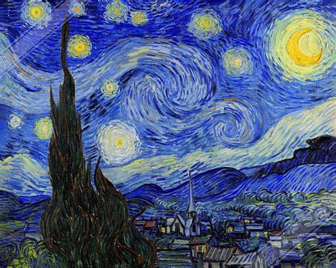 Starry Night Poster Vincent Van Gogh The Starry Night Print Etsy