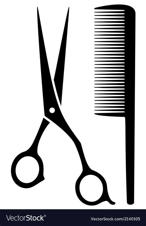 Isolated Scissors And Comb Royalty Free Vector Image
