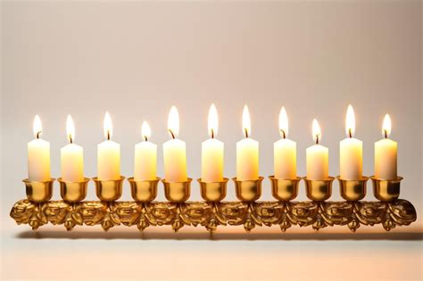 Premium Ai Image Hanukkah Menorah With Candles And Gelt