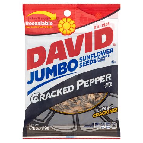 Buy David Jumbo Cracked Pepper Roasted And Salted Sunflower Seeds 525