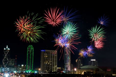 Downtown Dallas Fireworks 2024 Dode Nadean