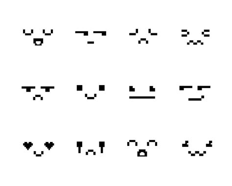 Pixel Faces Clip Art Cute Retro Expressions Cartoon Vector Art Etsy