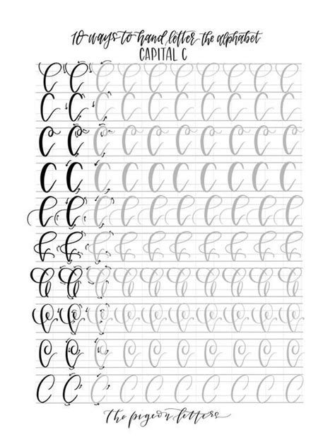 10 Styles To Letter The Uppercase Alphabet Lettering Practice Sheets