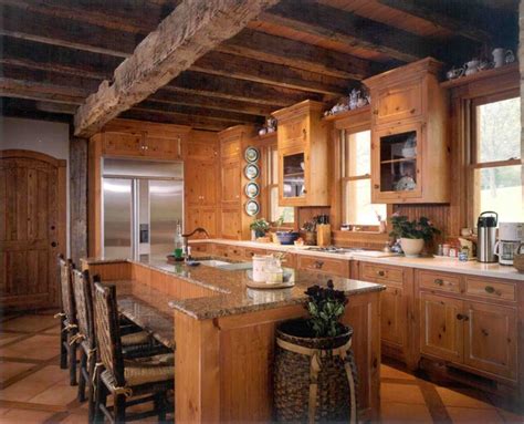 Rural Indiana Log Cabin Addiiton And Renovation Rustic Kitchen