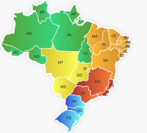 Resultado de imagem para mapa das unidades federativas do brasil | Mapa, Unidades federativas do ...