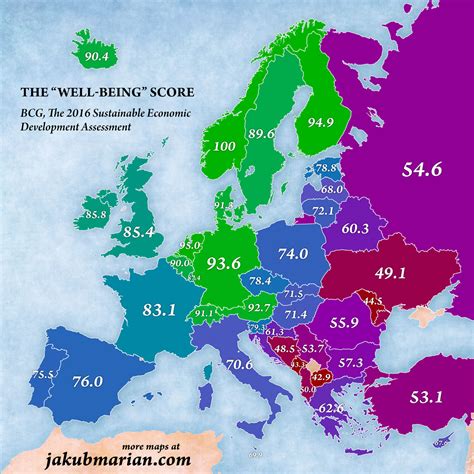 Best Countries To Live In Europe 2016 Vivid Maps