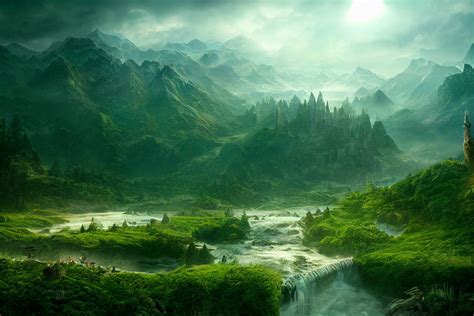 Fantasy Landscapes Elven City Digital Print Screen Saver Etsy