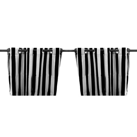 Set Of 2 Outdoor Curtain Panels 54 X 96 Blackwhite Stripe