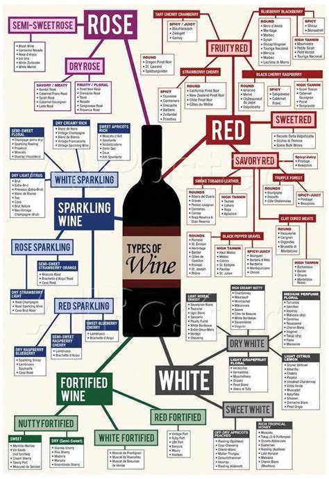 Types Of Wine Chart Poster Wine Chart Types Of