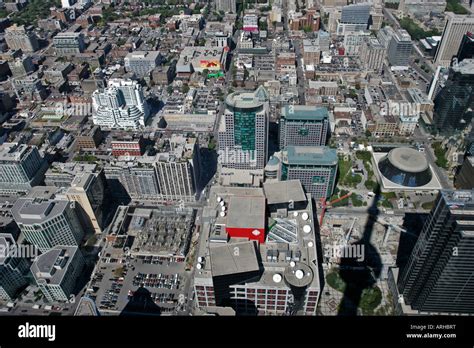 Aerial View Of Toronto City Centre Looking North From Cn Tower Stock