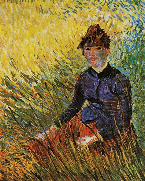 Vincent Van Gogh Woman Sitting In The Grass
