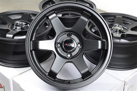 Buy 15 4x100 Black Rims Cobalt Aerio Cabrio Yaris Jetta Corolla Miata 4