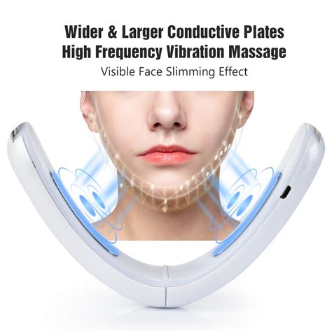 rf microcurrent v face shaping facial massager hot compress therapy v line face slimming device