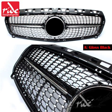Diamond Front Grille For Mercedes Benz A Class W176 Gloss Black Without