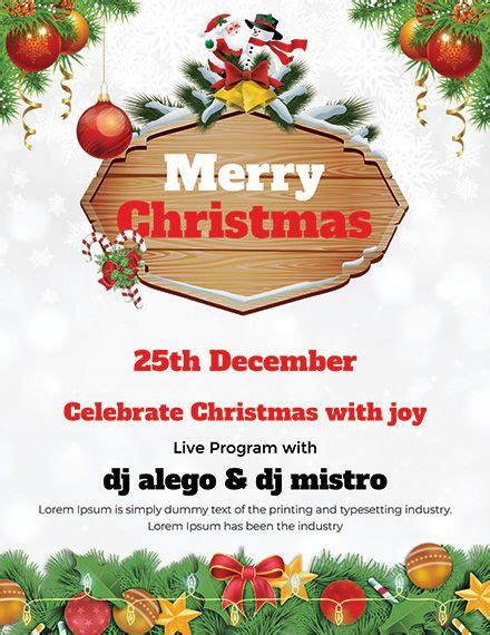 Christmas Flyer Template Word Apple Pages Psd Publisher Template
