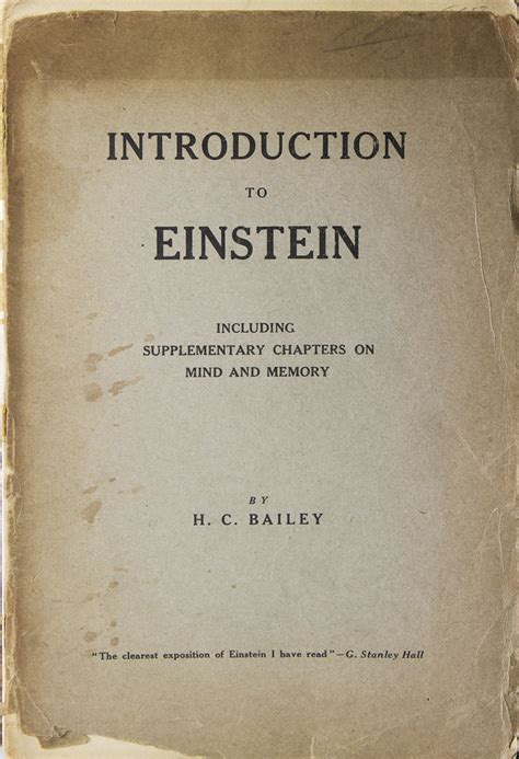 Introduction To Einstein Including Supplementary Chapters On Mind And