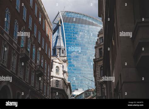 London England Downtown View Of Old And New Buildings Stock Photo