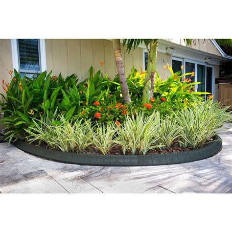 You will find it is beautiful and will last virtually forever! EcoBorder 4 ft. Black Rubber Curb Landscape Edging (4-Pack ...