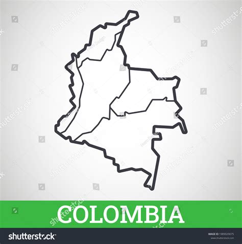 Simple Outline Map Colombia Regions Vector Stock Vector Royalty Free