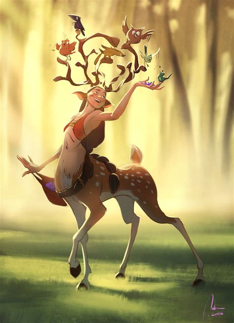 Forest Guardian Aubin Cortale Fantasy Character Design Female Centaur Centaur