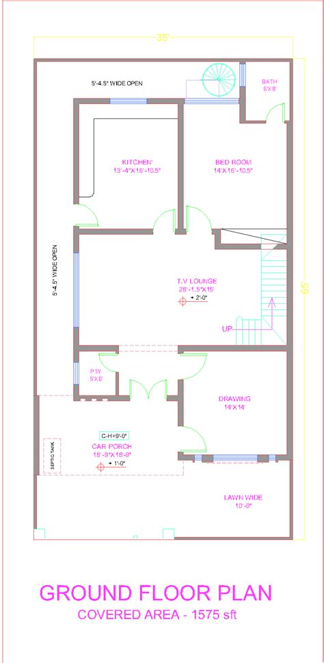 10 Marla House Plan Layout 3d Front
