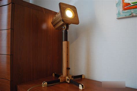 Wooden Handmade Projector Style Table Lamp Etsy Uk