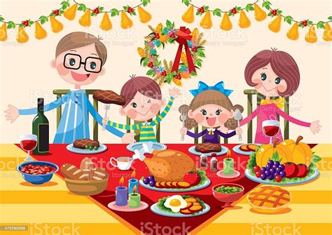 Maybe you would like to learn more about one of these? Happy Family Thanksgiving Dinner Stock Illustration ...