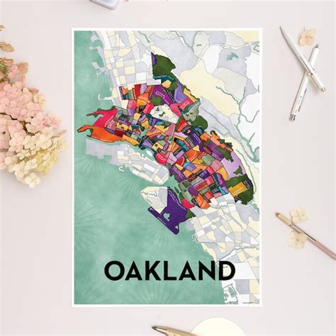 Oakland Map Etsy