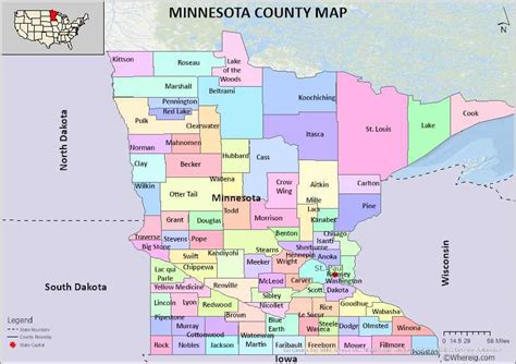 Minnesota County Map List Of Counties In Minnesota With Seats