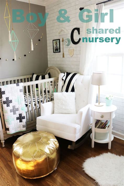 Design a perfect baby nursery with these ideas for using color and accessories in creative ways. boy and girl shared nursery gender neutral nursery toddler ...