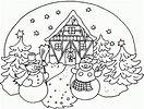 Dibujos para pintar de paisajes de Navidad | Colorear imágenes