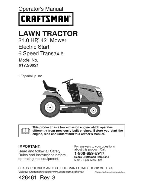 Craftsman Riding Lawn Mower Engine Parts Diagram Craftsman 917 255430