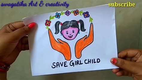 Save Girl Child Drawingsave Girl Child Postersave Girl Child Poster