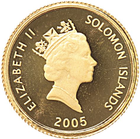 Solomon Islands 10 Dollars gold 2005 Prospecting for gold proof - Theo ...