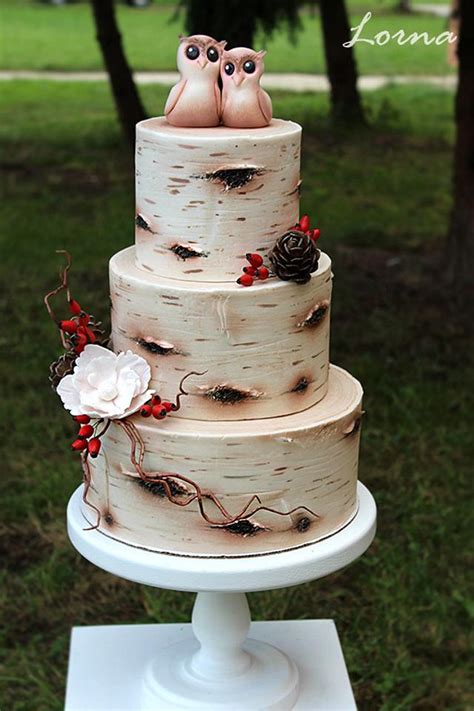 Birch Tree Wedding Cake Decorated Cake By Lorna Cakesdecor